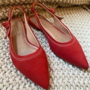 RAMARIM Total Comfort Red Pointed Toe Flats